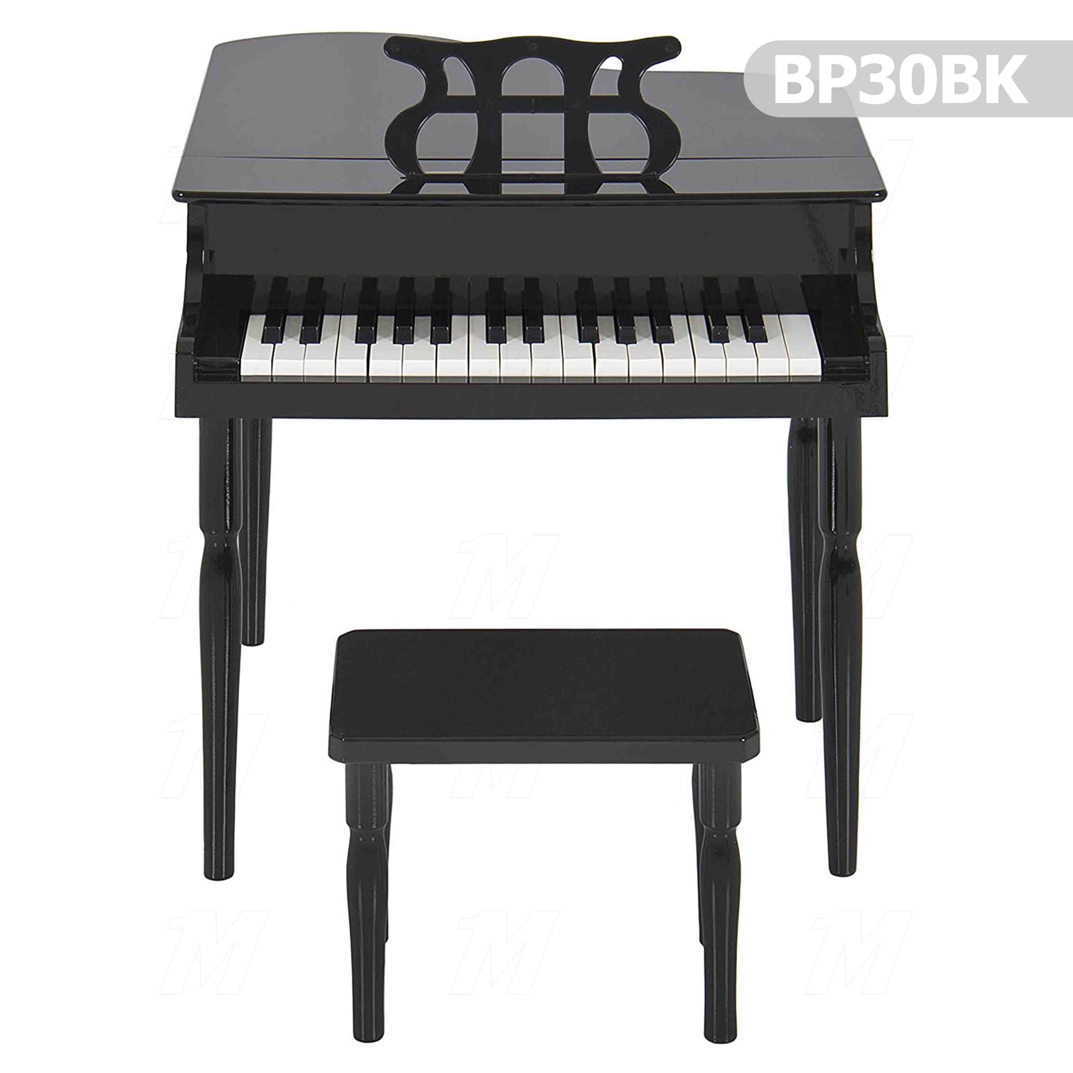 Çocuk için Ahşap Piyano BP30BK nota sehpası ve tabure Hediyeli