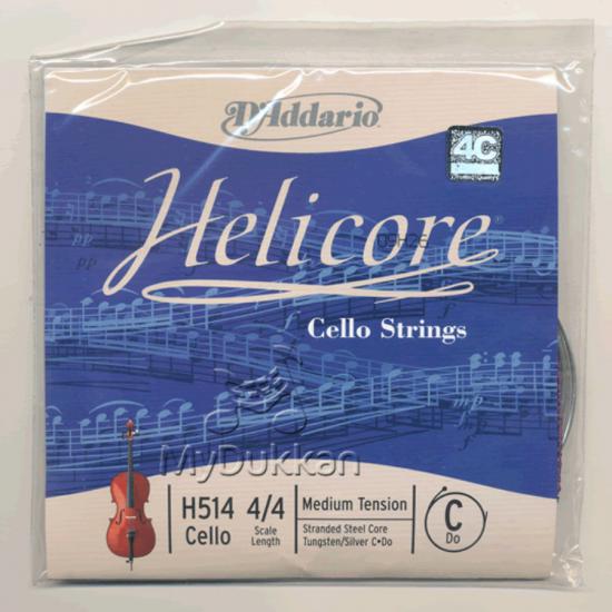 D’Addario H514 Helicore Cello Single C String, 4/4 Scale, Medium Tension C - Do Tek Tel - Çello Teli (C) Do