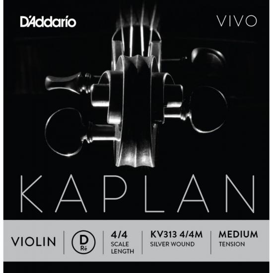D’Addario KV310 4/4M Kaplan Vivo Series Violin String Set KV313 - D (Re) Medium Tek Tel - Keman Teli