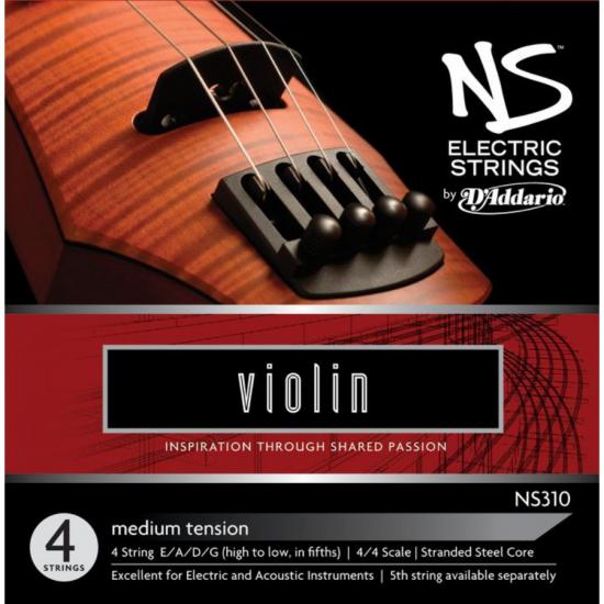 D’Addario NS310 Electric Violin String Medium Tension Takım Tel - Elektro Keman Teli